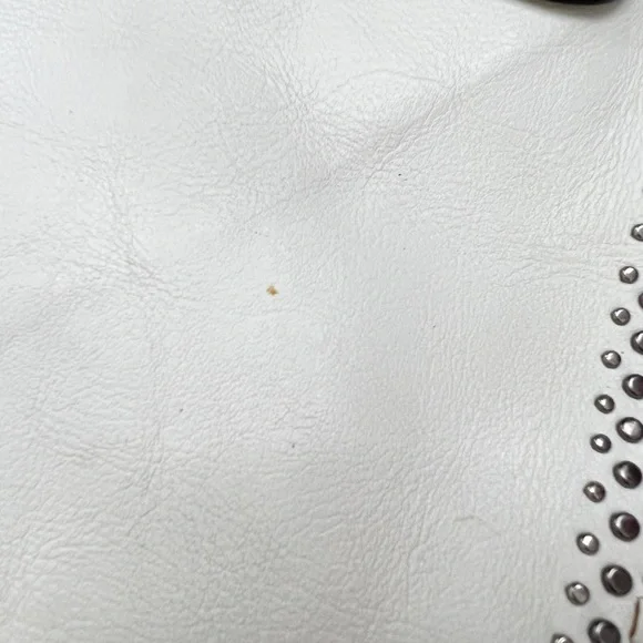 White Rebecca Minkoff Studded Braided Leather Crossbody Bag - Picture 3 of 8